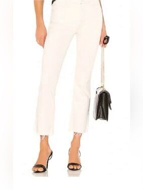 MOTHER White Cropped Ankle Jeans